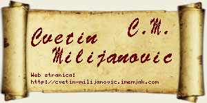 Cvetin Milijanović vizit kartica